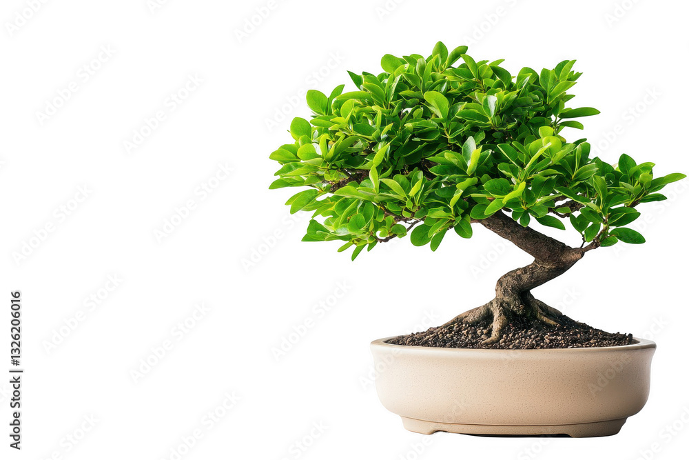 Beautiful bonsai tree with lush green foliage in a ceramic pot displayed against a transparent background, showcasing its intricate design and natural elegance Beautiful bonsai tree with lush green foliage in a ceramic pot displayed against a transparent background, showcasing its intricate design and natural elegance