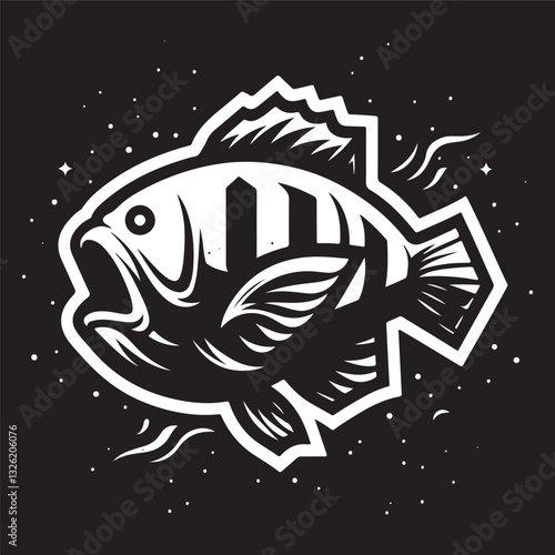 Cod fish logo design. Cod fish emblem. Fishing theme illustration.