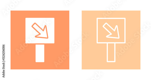 Diagonal Down Right Arrow Icon Design
