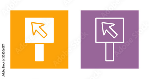 Diagonal Up Left Arrow Icon Design