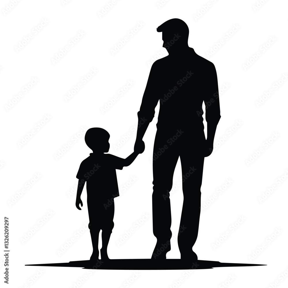 father with son vector silhouette father with son vector silhouette