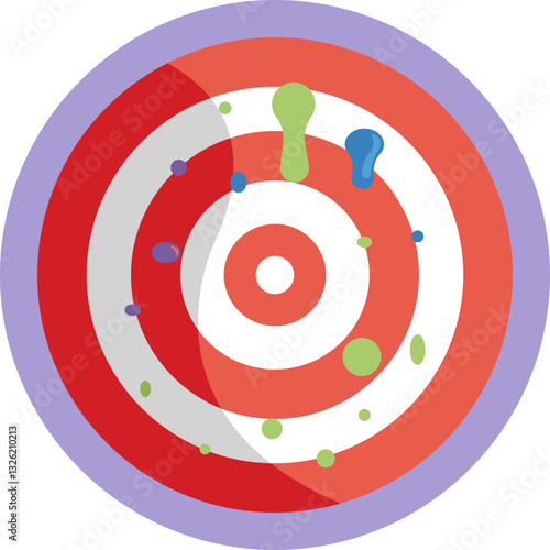 Paintball target: A round, multi-colored target used for aiming practice in paintball games.