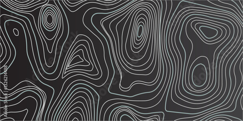 Highly Stylized and Seamlessly Repeating Topographic Contour Map Incorporating Abstract Wave Motifs and Detailed Grid Structures
