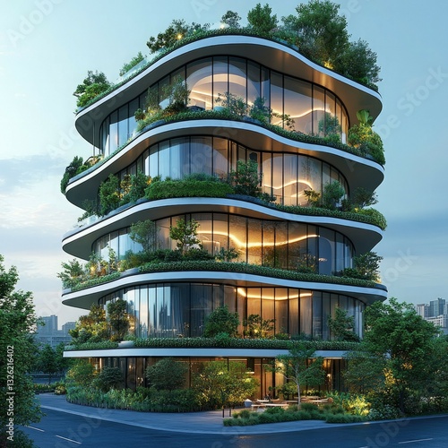 modern residential building in barcelona spain