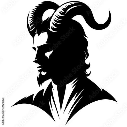 Silhouette portrait of a devil worshipper