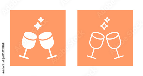 Wine Glasses Icon Design