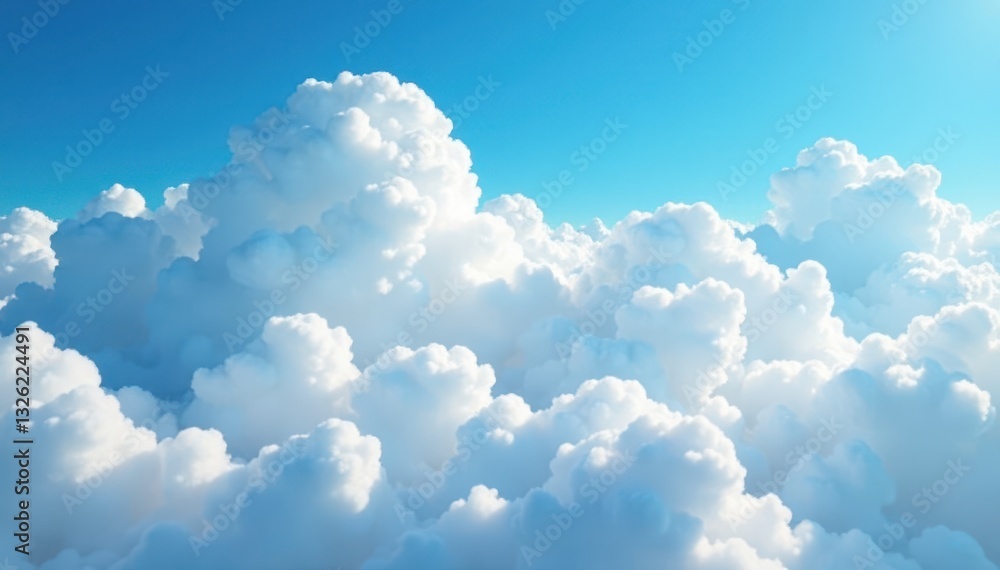 Pillow-like clouds drift across vibrant blue Crisp, ethereal, idyllic scene , summer, cotton candy, natural Pillow-like clouds drift across vibrant blue Crisp, ethereal, idyllic scene , summer, cotton candy, natural