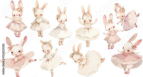 ballerina bunny watercolor clipart