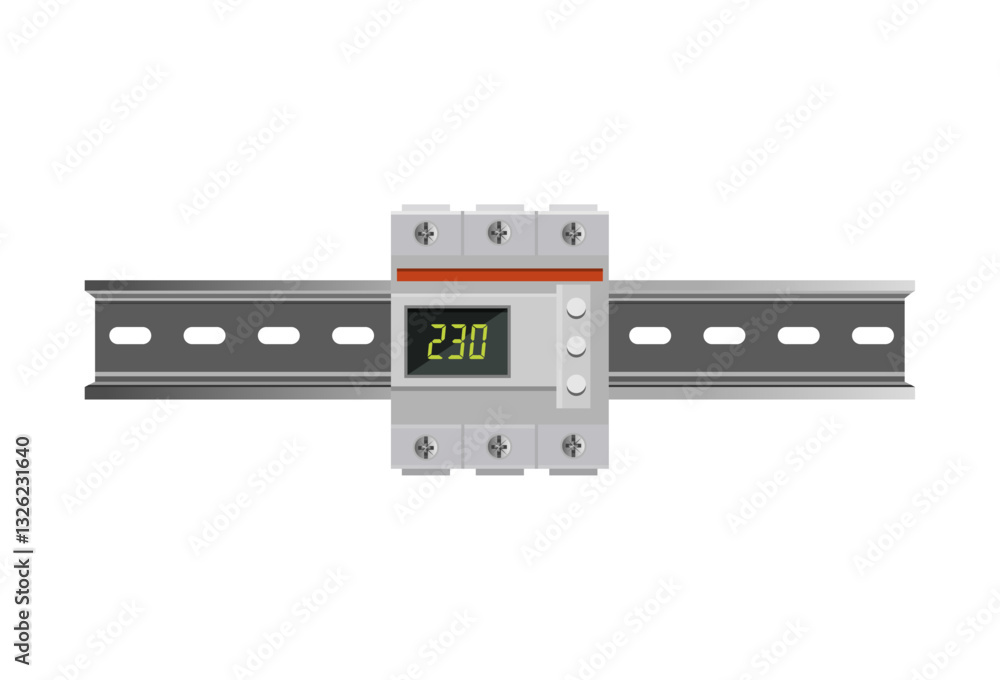 Obraz premium Din rail mounted overvoltage and undervoltage control relay