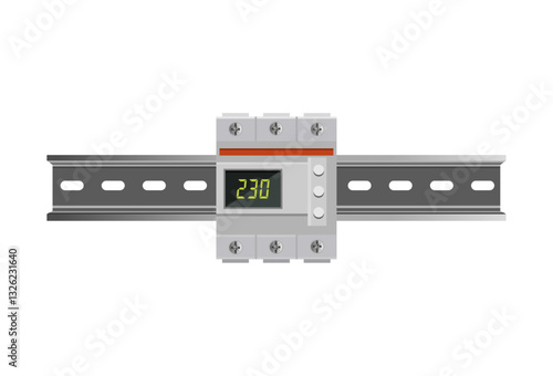 Din rail mounted overvoltage and undervoltage control relay