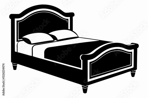 bed line art silhouette vector illustration