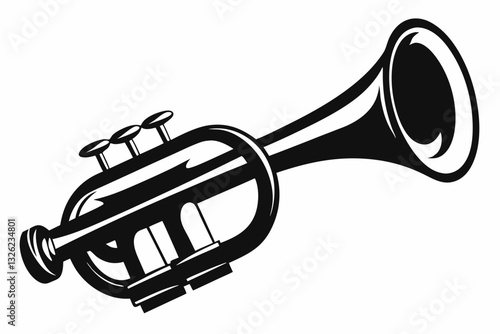 bugle line art silhouette vector illustration