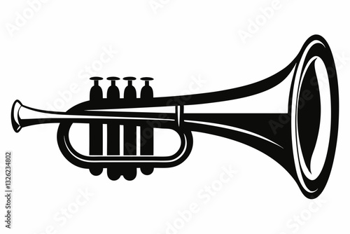 bugle line art silhouette vector illustration