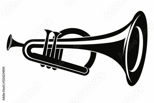 bugle line art silhouette vector illustration