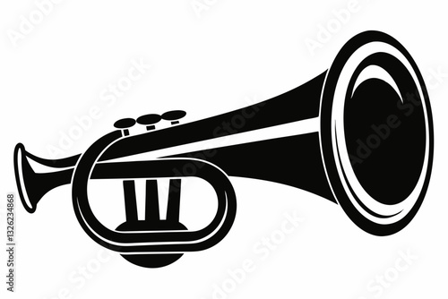 bugle line art silhouette vector illustration