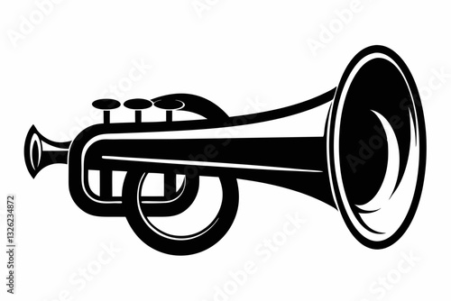 bugle line art silhouette vector illustration