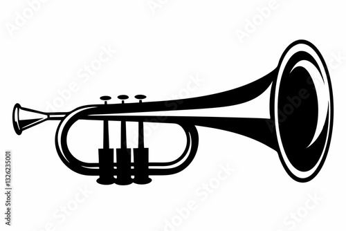 bugle line art silhouette vector illustration