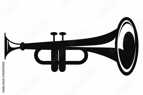 bugle line art silhouette vector illustration