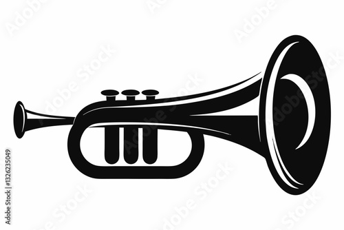 bugle line art silhouette vector illustration