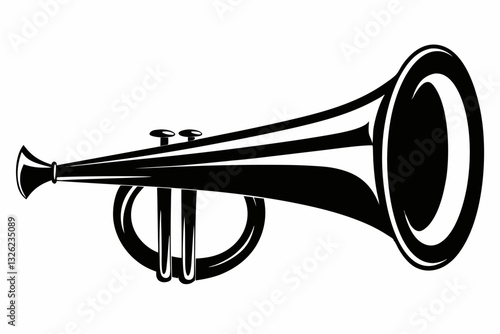 bugle line art silhouette vector illustration