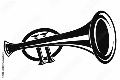 bugle line art silhouette vector illustration