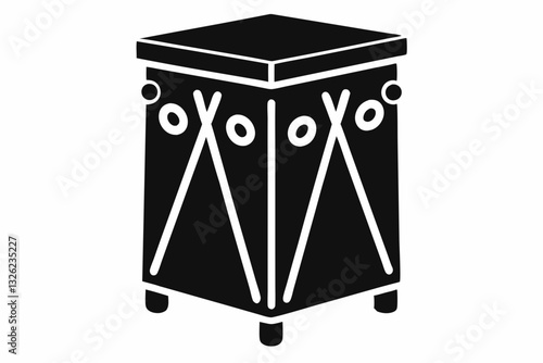 cajon line art silhouette vector illustration