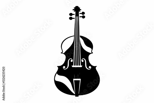 cello line art silhouette vector illustration