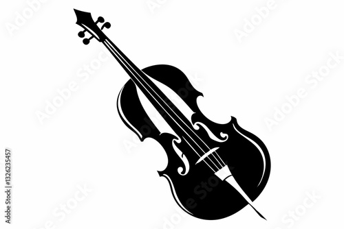 cello line art silhouette vector illustration