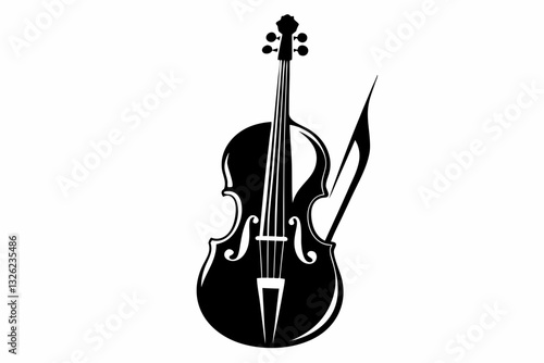 cello line art silhouette vector illustration