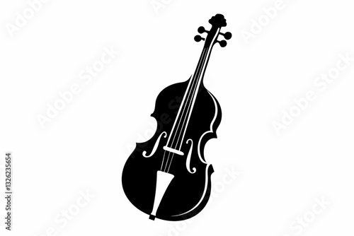 cello line art silhouette vector illustration