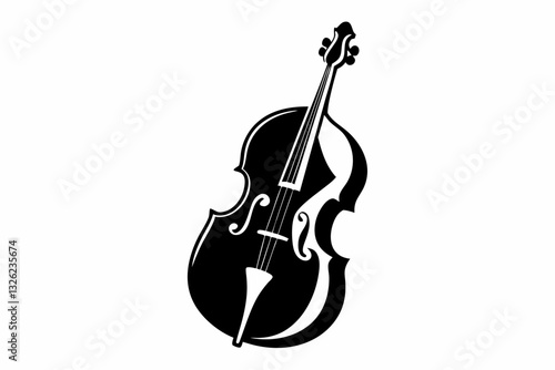 cello line art silhouette vector illustration