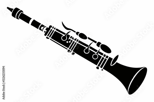 clarinet line art silhouette vector illustration