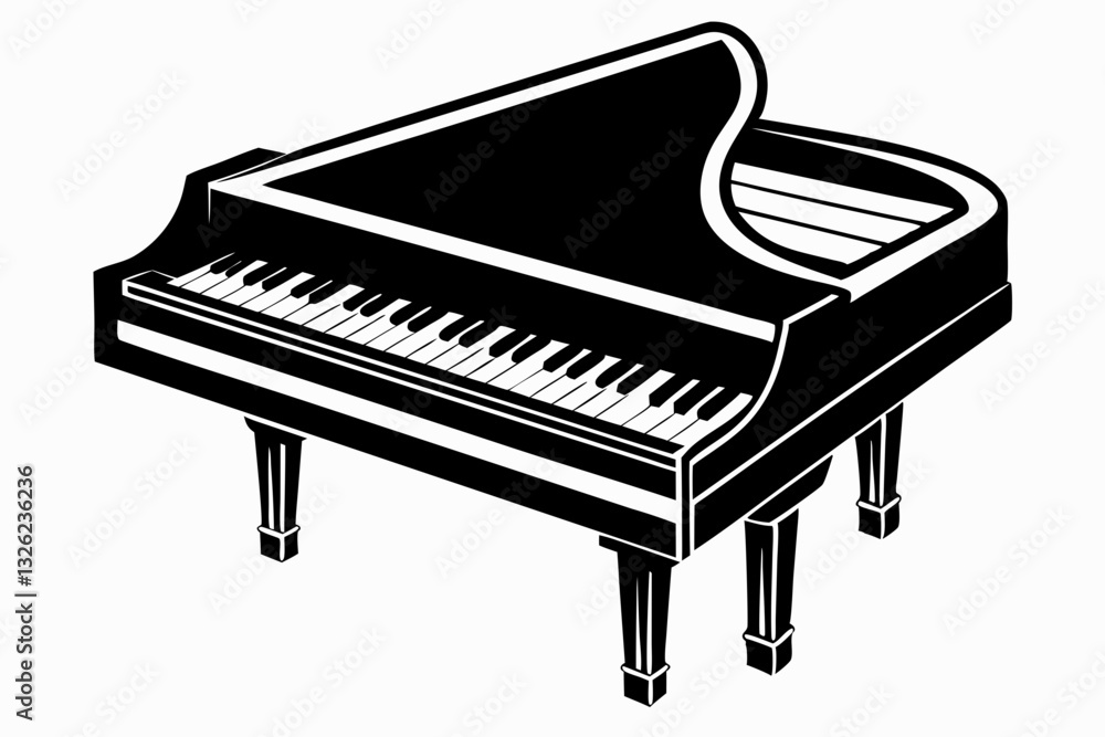clavichord line art silhouette vector illustration clavichord line art silhouette vector illustration