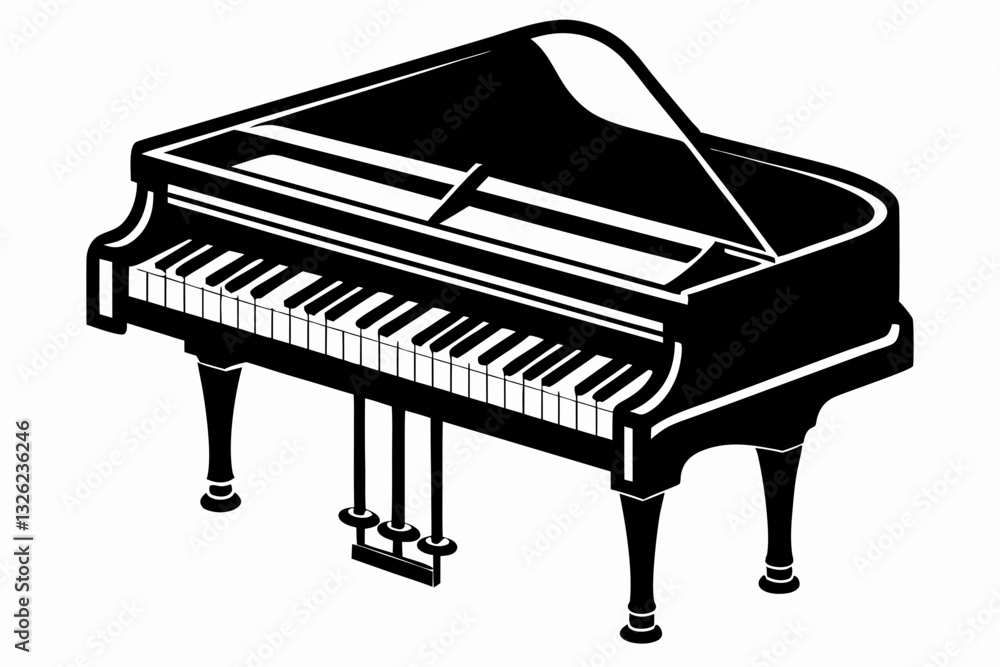clavichord line art silhouette vector illustration clavichord line art silhouette vector illustration