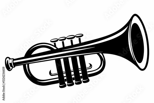 cornet line art silhouette vector illustration