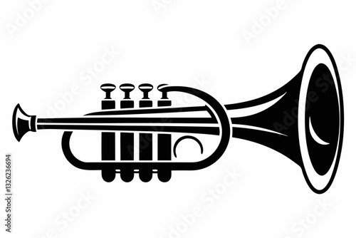 cornet line art silhouette vector illustration