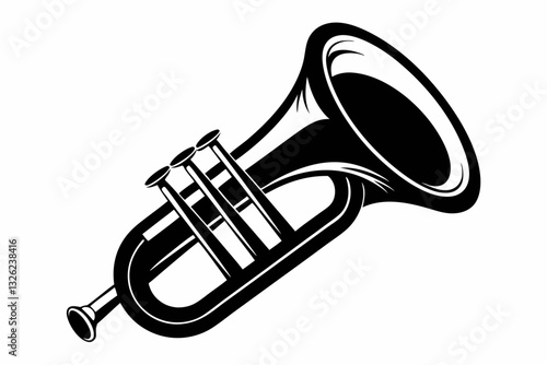 euphonium line art silhouette vector illustration