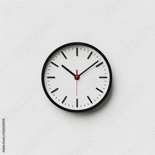 Wallpaper Mural The image shows a clock on a white wall with visible numbers and hands, symbolizing time, minutes, and hours, ideal for office or business settings Torontodigital.ca