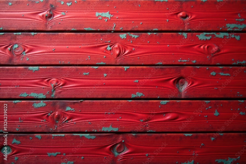 Fototapeta premium Weathered red wood planks, rustic texture Grunge, aged surface , weathered, panoramic, wooden floor
