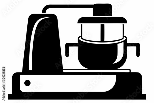 food processor line art silhouette vector illustration