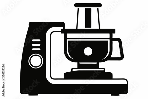 food processor line art silhouette vector illustration