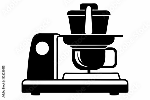 food processor line art silhouette vector illustration