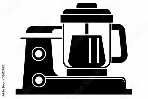 food processor line art silhouette vector illustration