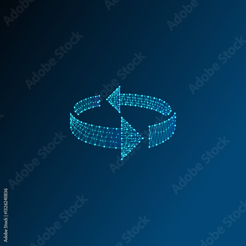 Low poly rotate icon vector design