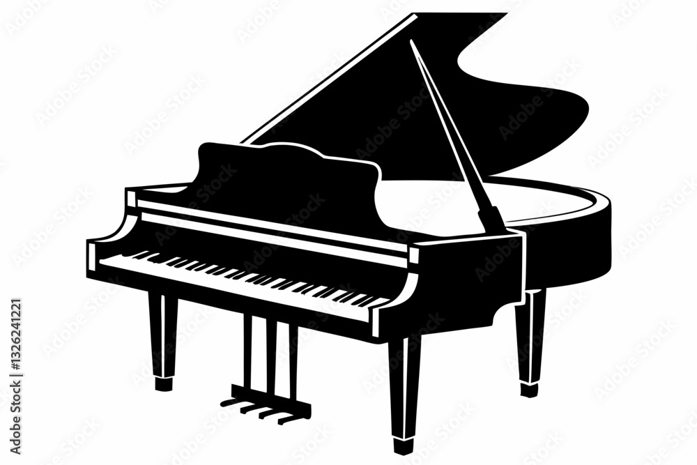 grand piano line art silhouette vector illustration grand piano line art silhouette vector illustration