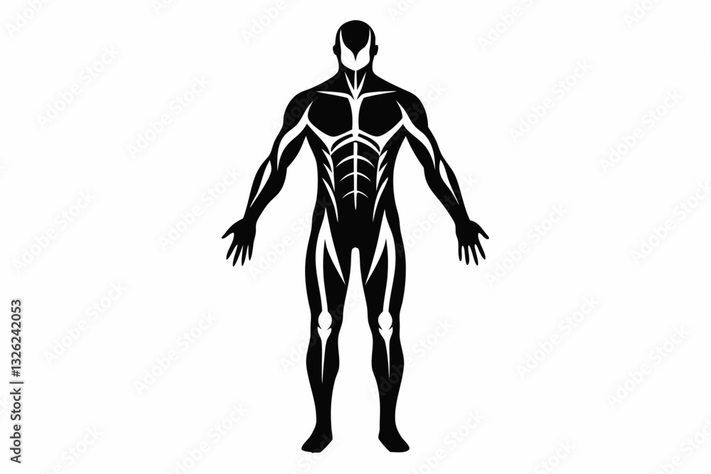 Fototapeta premium human body line art silhouette vector illustration