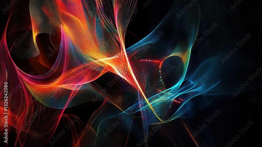 Fototapeta premium Colorful abstract design featuring dynamic shapes and vivid colors creating a modern artistic visual