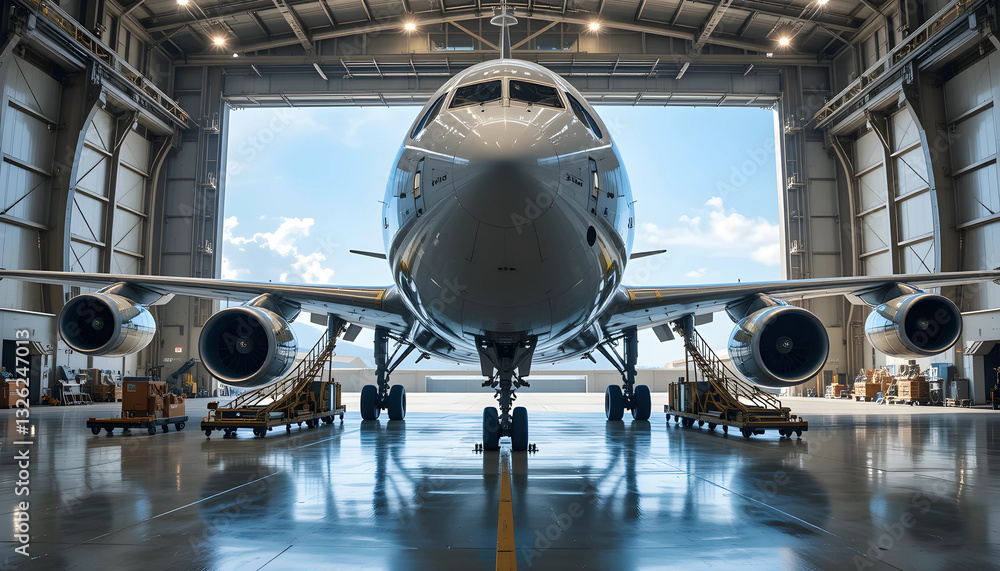 plane in hangar plane in hangar