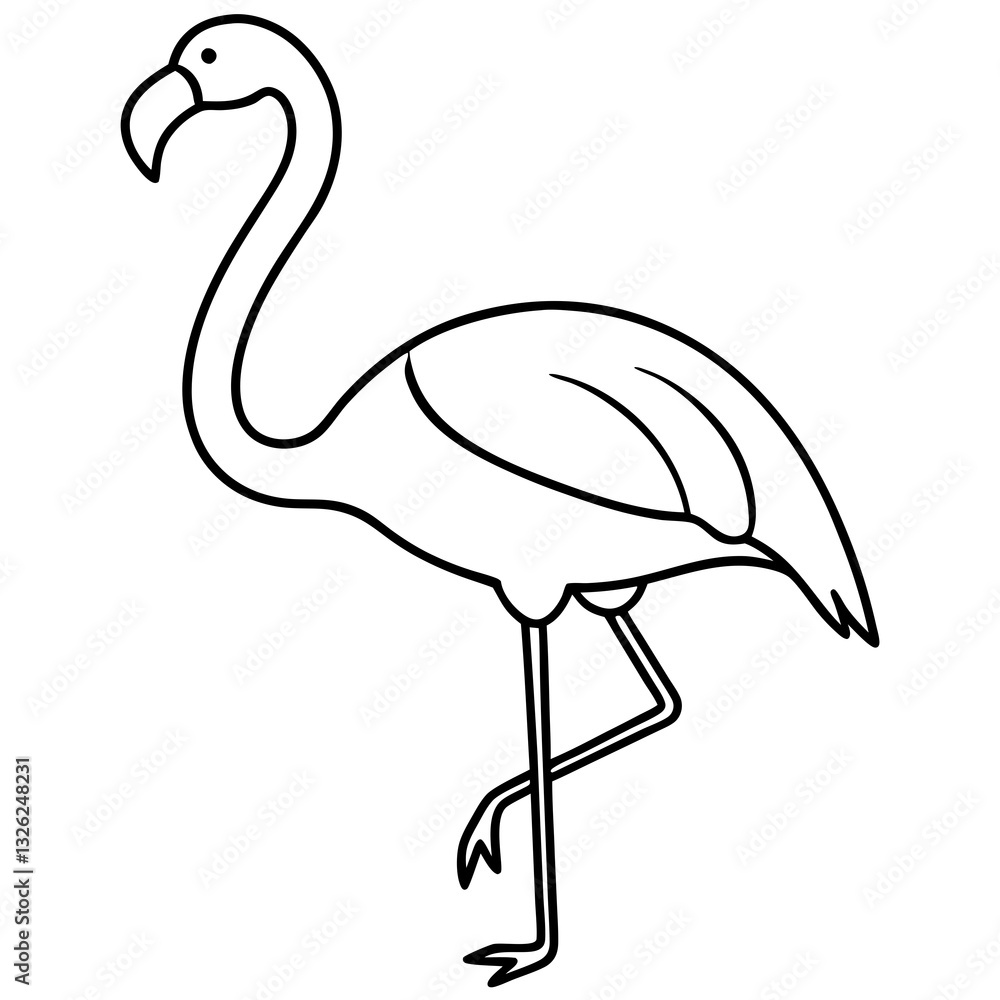 Fototapeta premium One-Line Flamingo Vector Design