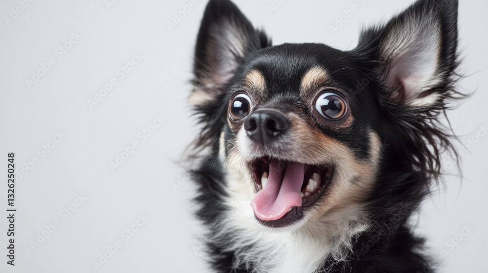 Closeup of a surprised dog expression, isolated on whitebackground. AI generative Closeup of a surprised dog expression, isolated on whitebackground. AI generative